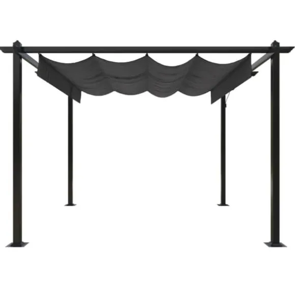 The Living Store havepavillon med sammenrulleligt tag 3x3 m antracitgrå - Festtelte & havepavilloner