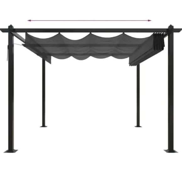 The Living Store havepavillon med sammenrulleligt tag 3x3 m antracitgrå - Festtelte & havepavilloner
