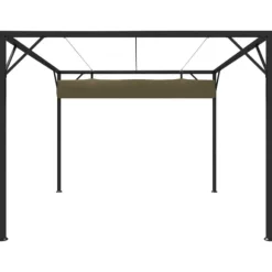 The Living Store havepavillon med tilbagetrækkeligt tag 3x3 m 180 g/m² gråbrun - Festtelte & havepavilloner