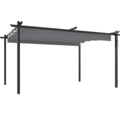 The Living Store havepavillon med sammenrulleligt tag 4x3 m antracitgrå - Festtelte & havepavilloner