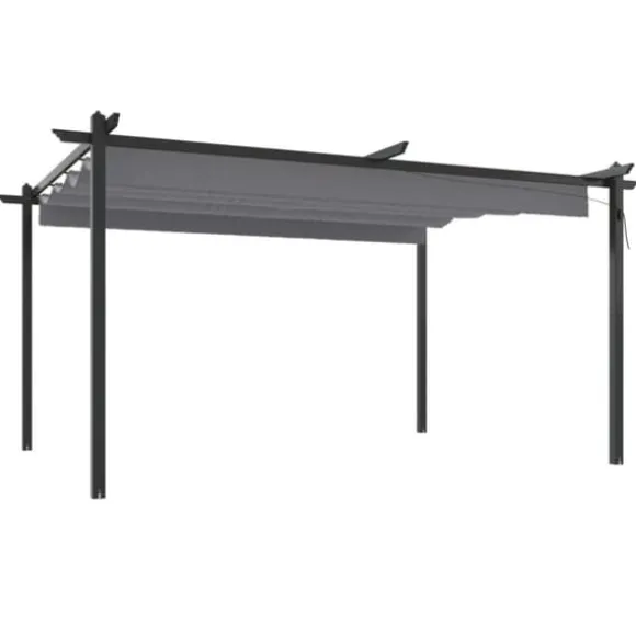 The Living Store havepavillon med sammenrulleligt tag 4x3 m antracitgrå - Festtelte & havepavilloner