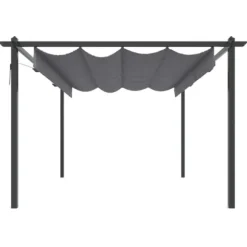 The Living Store havepavillon med sammenrulleligt tag 4x3 m antracitgrå - Festtelte & havepavilloner