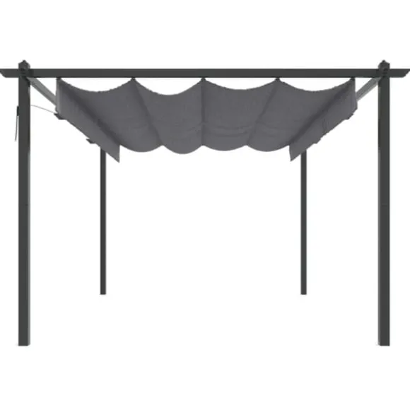 The Living Store havepavillon med sammenrulleligt tag 4x3 m antracitgrå - Festtelte & havepavilloner