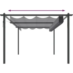 The Living Store havepavillon med sammenrulleligt tag 4x3 m antracitgrå - Festtelte & havepavilloner