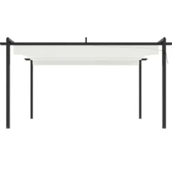 The Living Store havepavillon med sammenrulleligt tag 4x3 m cremefarvet - Festtelte & havepavilloner