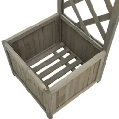 The Living Store havepergola med plantekasse massivt fyrretræ grå - Havebuer, espalierer & pergolaer