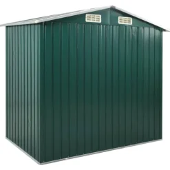 The Living Store haveskur med reol 205x130x183 cm jern grøn - Skure & Redskabsskure