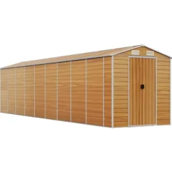 The Living Store haveskur 191x810x198 cm galvaniseret stål lysebrun - Skure & Redskabsskure