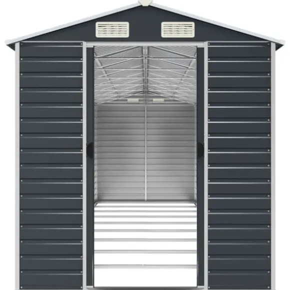 The Living Store haveskur 191x810x198 cm galvaniseret stål antracitgrå - Skure & Redskabsskure