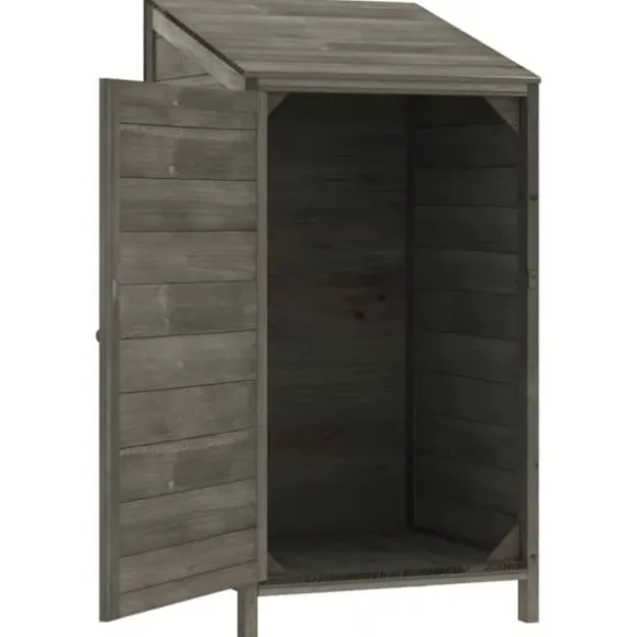 The Living Store haveskur 55x52x112 cm massivt grantræ antracitgrå - Skure & Redskabsskure