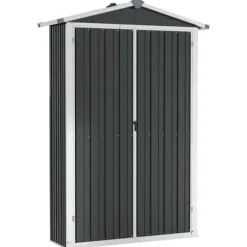The Living Store haveskur 116x45x175 cm galvaniseret stål antracitgrå - Skure & Redskabsskure