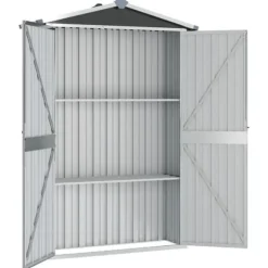 The Living Store haveskur 116x45x175 cm galvaniseret stål antracitgrå - Skure & Redskabsskure