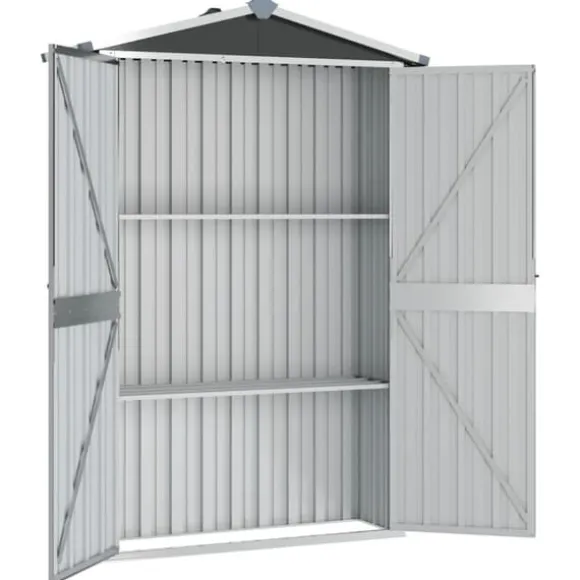 The Living Store haveskur 116x45x175 cm galvaniseret stål antracitgrå - Skure & Redskabsskure