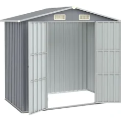 The Living Store haveskur 205x129x183 cm galvaniseret stål grå - Skure & Redskabsskure
