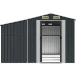 The Living Store haveskur 191x555x198 cm galvaniseret stål antracitgrå - Skure & Redskabsskure