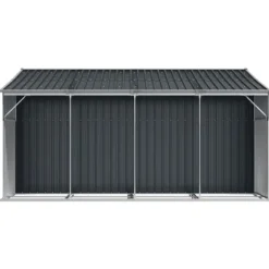 The Living Store haveskur 191x555x198 cm galvaniseret stål antracitgrå - Skure & Redskabsskure
