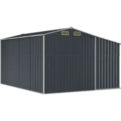 The Living Store haveskur 191x555x198 cm galvaniseret stål antracitgrå - Skure & Redskabsskure