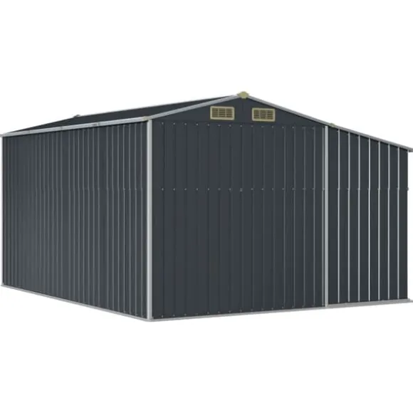 The Living Store haveskur 191x555x198 cm galvaniseret stål antracitgrå - Skure & Redskabsskure