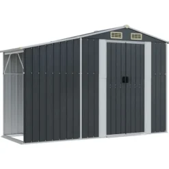 The Living Store haveskur 191x555x198 cm galvaniseret stål antracitgrå - Skure & Redskabsskure