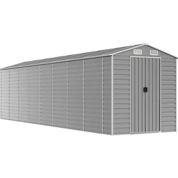 The Living Store haveskur 191x810x198 cm galvaniseret stål lysegrå - Skure & Redskabsskure
