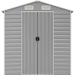 The Living Store haveskur 191x810x198 cm galvaniseret stål lysegrå - Skure & Redskabsskure