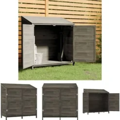 The Living Store haveskur 102x52x112 cm massivt grantræ antracitgrå - Skure & Redskabsskure