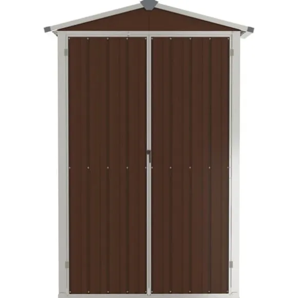 The Living Store haveskur 116x45x175 cm galvaniseret stål brun - Skure & Redskabsskure
