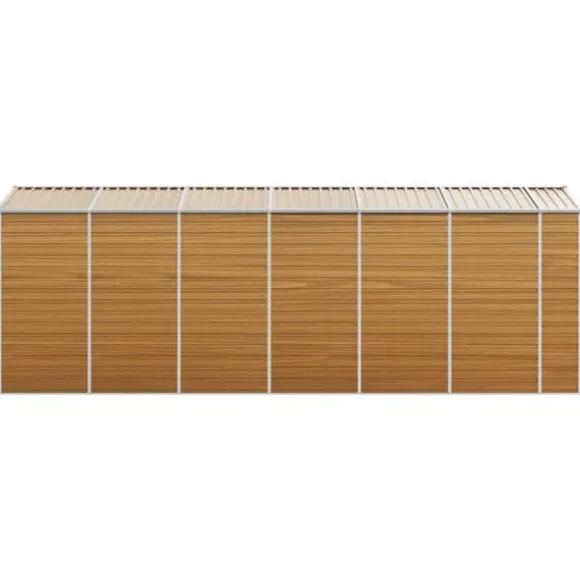The Living Store haveskur 191x555x198 cm galvaniseret stål lysebrun - Skure & Redskabsskure