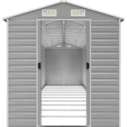 The Living Store haveskur 191x980x198 cm galvaniseret stål lysegrå - Skure & Redskabsskure