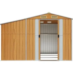 The Living Store haveskur 277x279x179 cm galvaniseret stål lysebrun - Skure & Redskabsskure