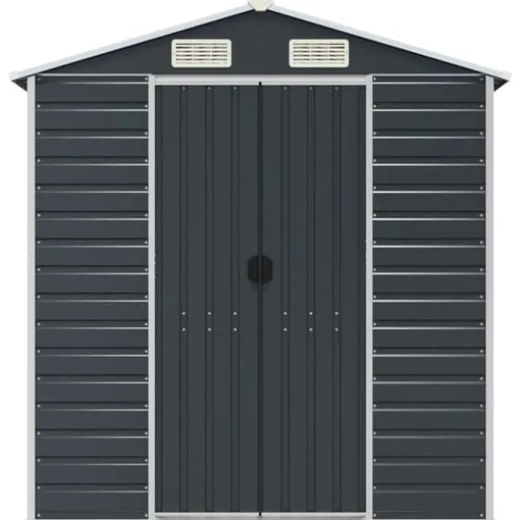 The Living Store haveskur 191x470x198 cm galvaniseret stål antracitgrå - Skure & Redskabsskure
