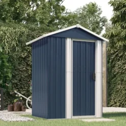 The Living Store haveskur 126x97,5x177 cm galvaniseret stål antracitgrå - Skure & Redskabsskure