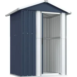 The Living Store haveskur 126x97,5x177 cm galvaniseret stål antracitgrå - Skure & Redskabsskure