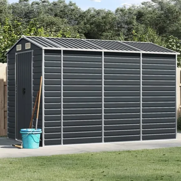 The Living Store haveskur 191x300x198 cm galvaniseret stål antracitgrå - Skure & Redskabsskure