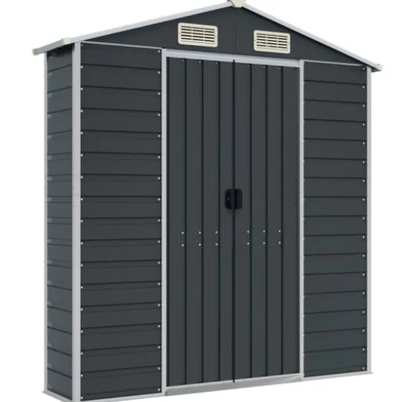 The Living Store haveskur 191x300x198 cm galvaniseret stål antracitgrå - Skure & Redskabsskure