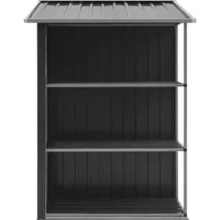 The Living Store haveskur med reol 205x130x183 cm jern antracitgrå - Skure & Redskabsskure