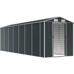 The Living Store haveskur 191x640x198 cm galvaniseret stål antracitgrå - Skure & Redskabsskure