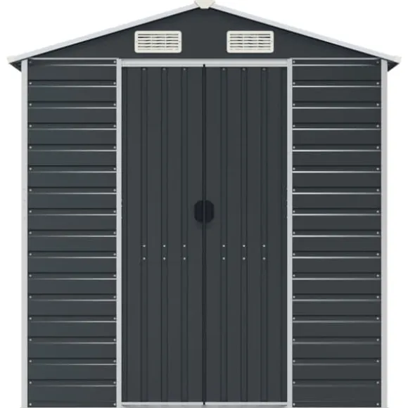 The Living Store haveskur 191x640x198 cm galvaniseret stål antracitgrå - Skure & Redskabsskure
