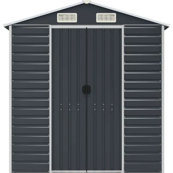 The Living Store haveskur 191x725x198 cm galvaniseret stål antracitgrå - Skure & Redskabsskure
