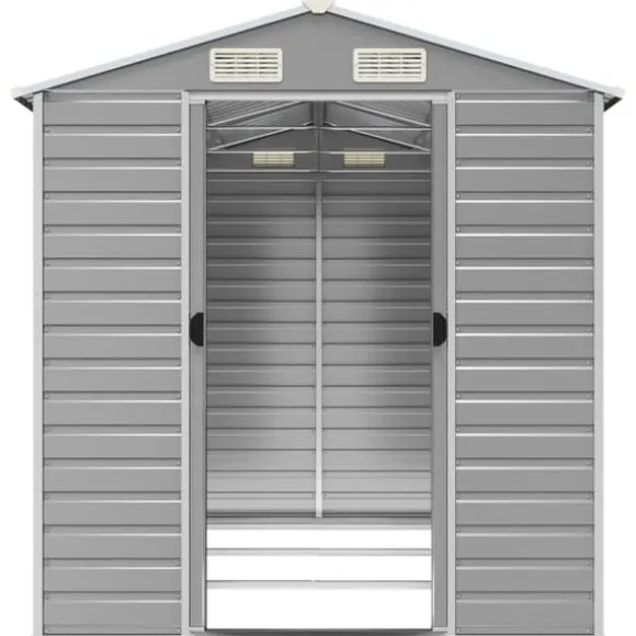 The Living Store haveskur 191x300x198 cm galvaniseret stål lysegrå - Skure & Redskabsskure