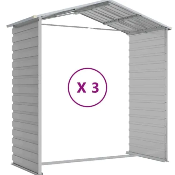 The Living Store haveskur 191x300x198 cm galvaniseret stål lysegrå - Skure & Redskabsskure