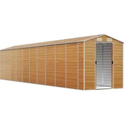 The Living Store haveskur 191x895x198 cm galvaniseret stål lysebrun - Skure & Redskabsskure