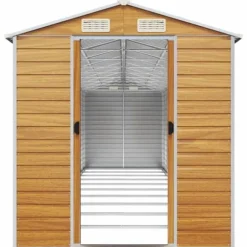 The Living Store haveskur 191x895x198 cm galvaniseret stål lysebrun - Skure & Redskabsskure