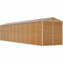 The Living Store haveskur 191x895x198 cm galvaniseret stål lysebrun - Skure & Redskabsskure