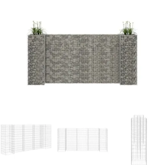 The Living Store H-formet gabion-plantekasse 260x40x120 cm stål - Plantekrukker