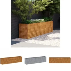 The Living Store højbed 291x50x69 cm cortenstål - Plantekrukker