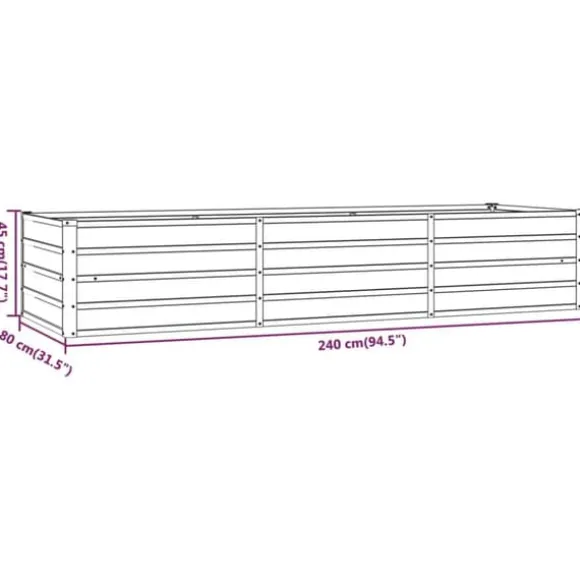 The Living Store højbed 240x80x45 cm cortenstål rustfarvet - Plantekrukker