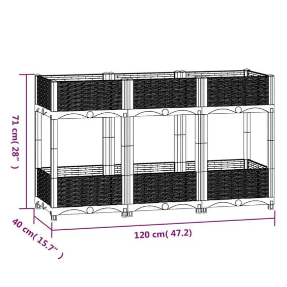 The Living Store højbed 120x40x71 cm polypropylen - Plantekrukker