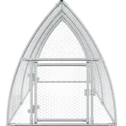 The Living Store hønsehus 300x105x120 cm galvaniseret stål sølvfarvet - Huse & bure til små dyr