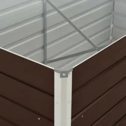 The Living Store hævet plantekasse 160 x 80 x 77 cm galvaniseret stål brun - Plantekrukker